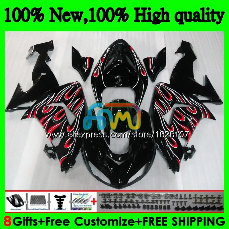 Корпус для KAWASAKI ZX 10 сотрудников отдела исследований ZX-1000 ZX-10R ZX1000 CC 06 07 16BS. 20 ZX 1000CC ZX 10R ZX10R Красный Пламя 06 07 2006 2007 комплект обтекателей - Цвет: No. 1