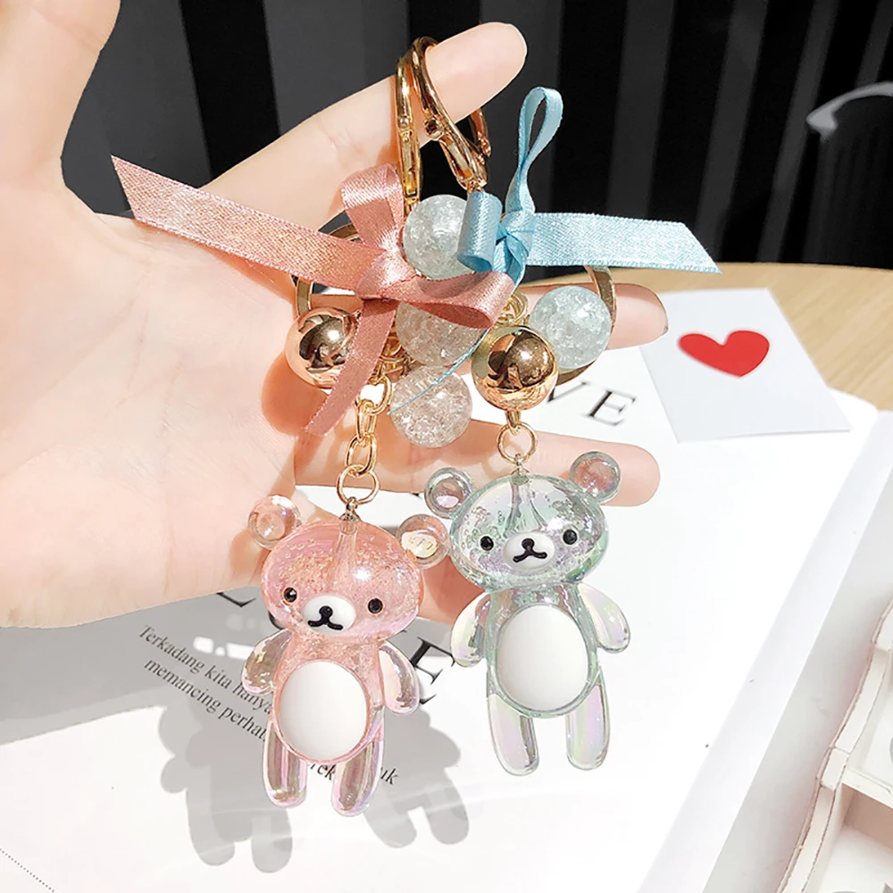 Красочный медведь брелок пластиковый медведь кулон Kpop аксессуары Llaveros Kawaii Porte Clef Animaux подарки на день рождения для детей