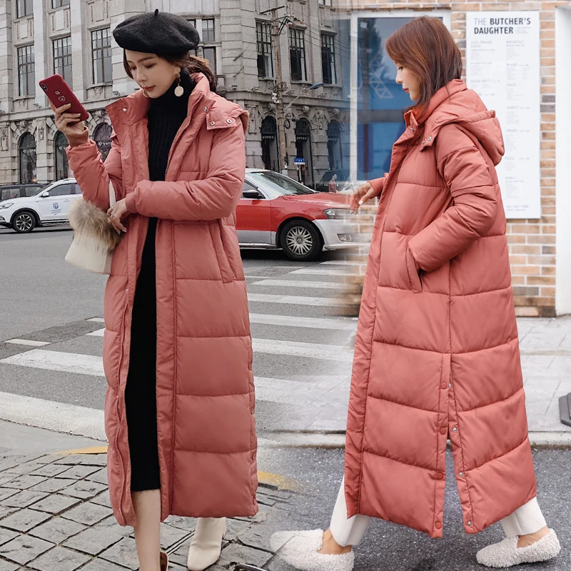 Длинное тонкое пальто X Long из хлопка Новая женская зимняя куртка с хлопковой