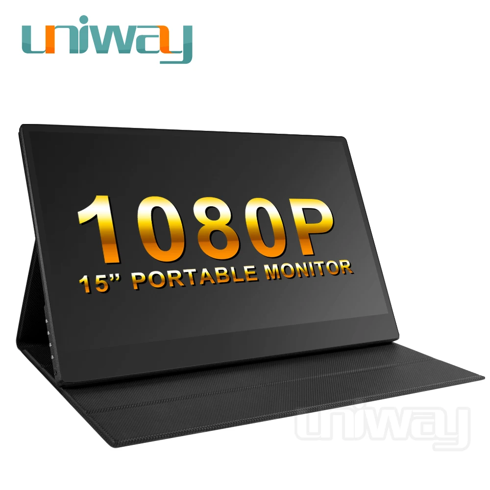 Тонкий портативный ЖК hd монитор Uniway 15 6 usb type c hdmi для ноутбука телефона xbox