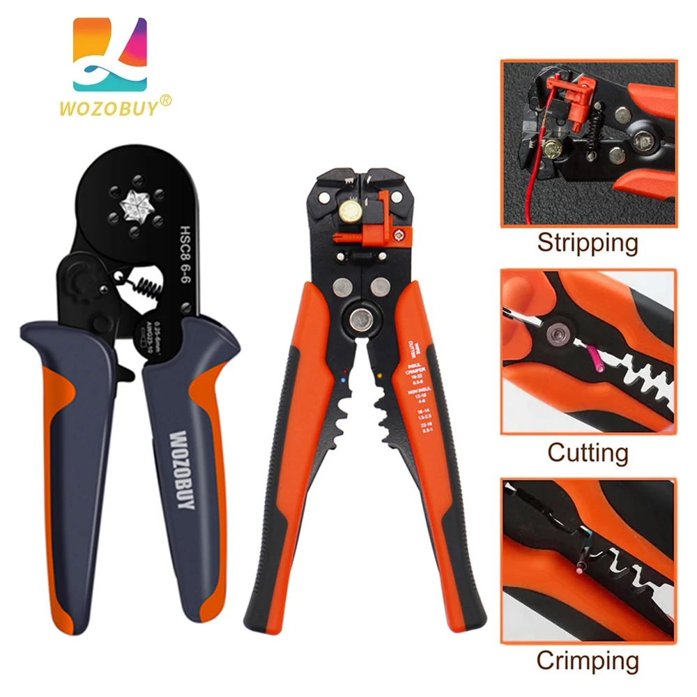 Multifunctional Tool Cable Wire Stripper Crimper Pliers Cutter Self-Adjusting 