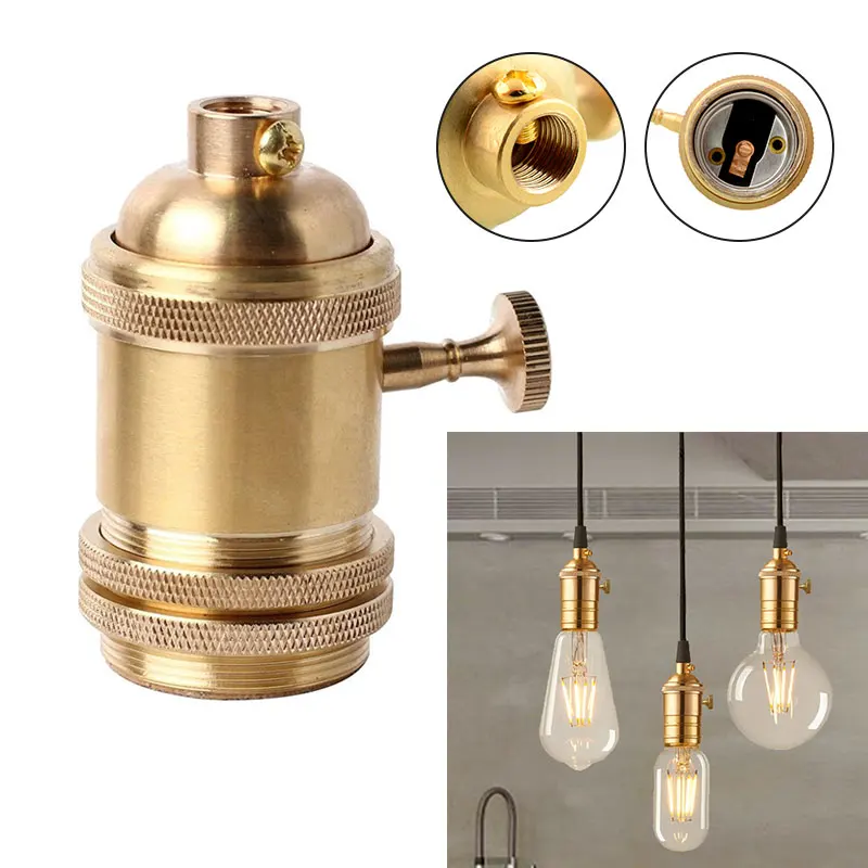 

Vintage Retro Antique Style Edison E26/E27 Brass Lamp Light Bulb Keyed Holder
