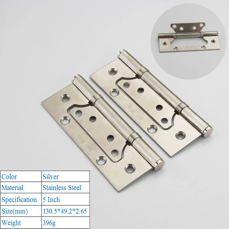 7802 LBA High-Grade 304D Stainless Steel Decorative Furniture Door Hinge Mother-in-law Hinge 4" 5" Wooden Door Bearing Folding Hinge - Color: 7802