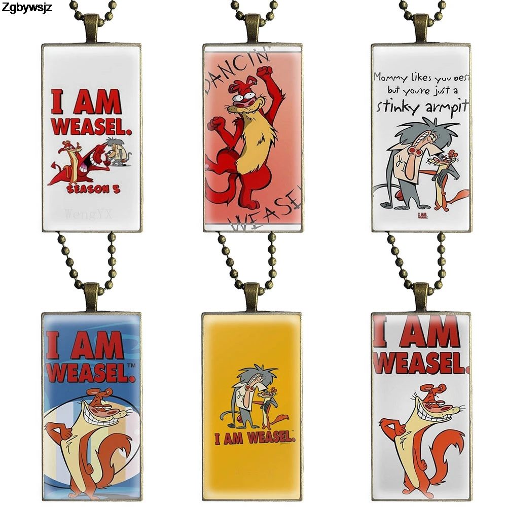 Аниме мультфильм I Am Weasel Дизайн Модные Винтажные женские стеклянные подвески для