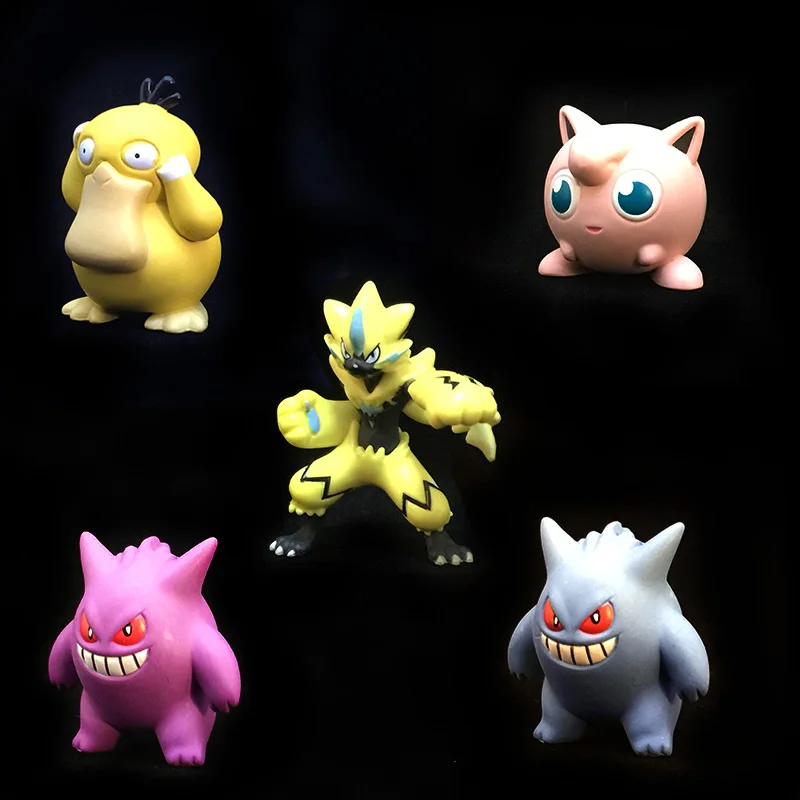 Gengar Jigglypuff Zeraora Psyduck оригинальная PK аниме экшн игрушка Фигурки Коллекционная