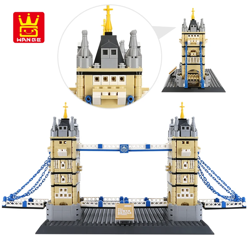 

Children's Educational Toys Small Particles Assembled Building Blocks London Tower Bridge Building Series Collection