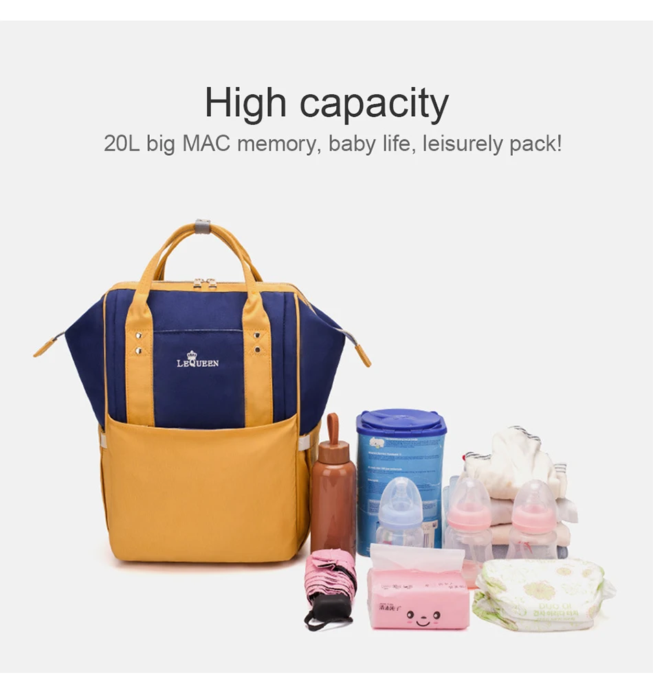 LEQUEEN модный рюкзак для мам, дорожная сумка для подгузников, Большая вместительная сумка для кормящих женщин, новая сумка для ребенка, водонепроницаемая сумка для подгузников