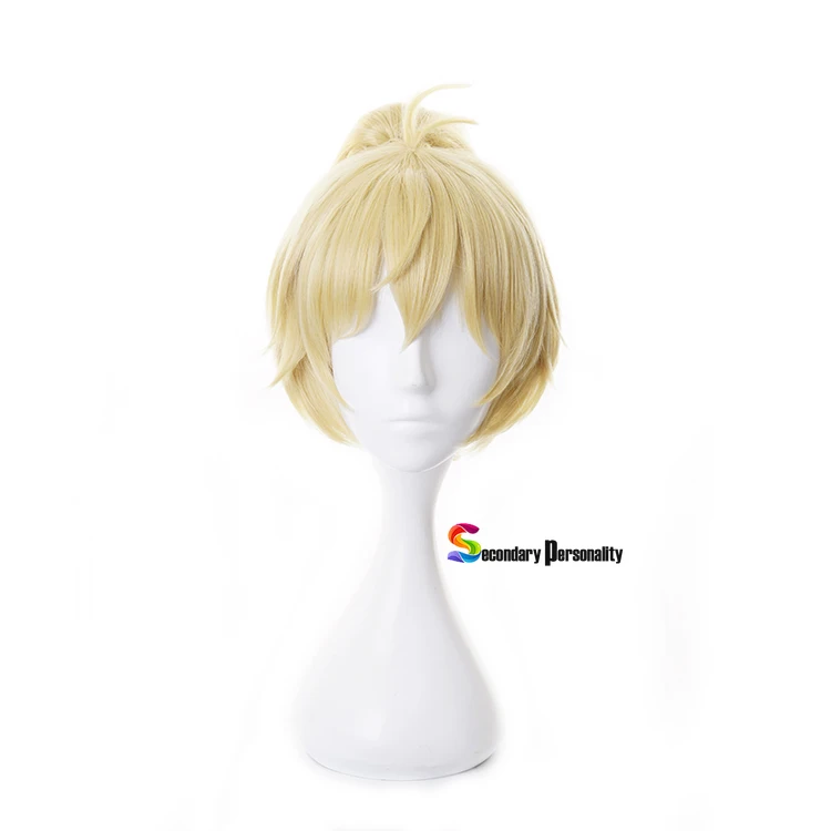 

Tenkuu Shinpan High-Rise Invasion 2021 Anime Mayuko Nise Cosplay Wig Cos Yellow Ponytail Hair Girl Halloween Party Props Wig New