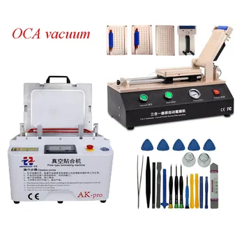 

LCD vacuum oca lamination machine 12inch edge screen 888A+all in one semi-Auto 973V.3 Vacuum film laminator for iphone samsung