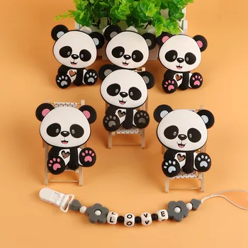 Kovict  5/10pcs Chinese Panda Silicone Baby Teether Rodent Baby Teething Toys Chewable Animal Shape Baby Products Nursing Gift 1