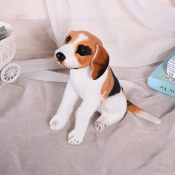 

cute stuffed real life squating beagle toy simulation beagle doll gift about 35cm xf2976
