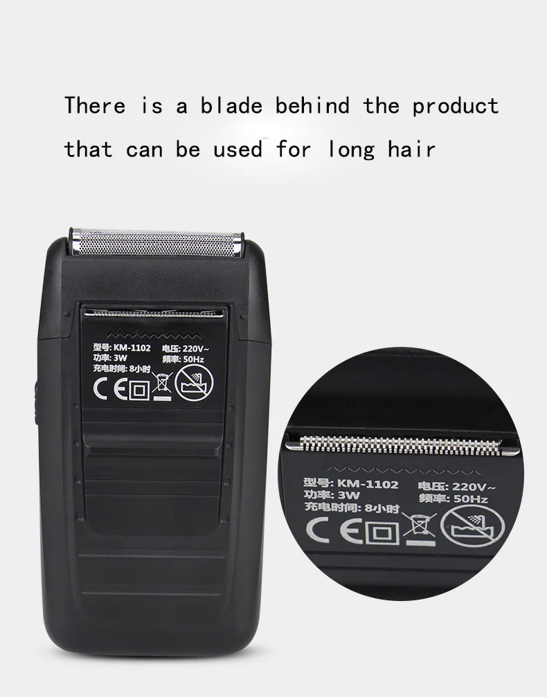 Kemei KM-1102 Rechargeable Cordless Shaver for Men Twin Blade Reciprocating Beard Razor Face Care Multifunction Strong Trimmer Barber (5)