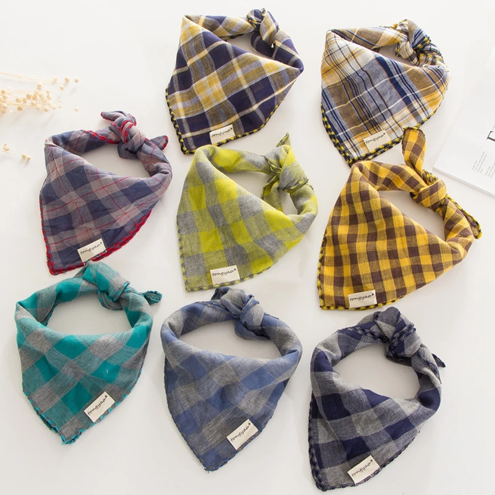 Plaid Dog Bandana Scarfs for Puppy Small Medium Large Dogs