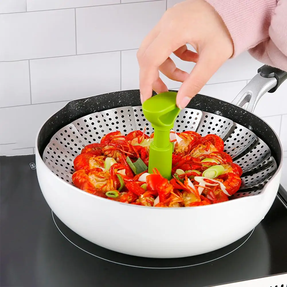 Stainless Steel Folding Steamer Basket Water Filter Tray Steaming Rack For Veggie Fish Seafood Cooking 9 Inch