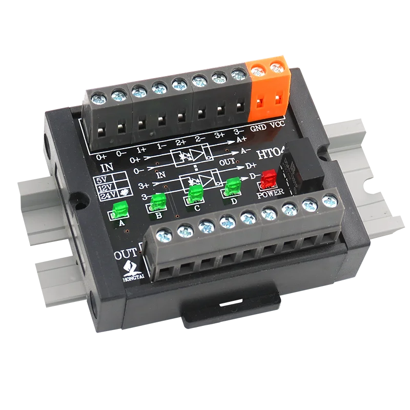4ChannelsSingleendedDifferentialConverter10MHzHTLTTLCollectorPulseSignalToRS422PNP