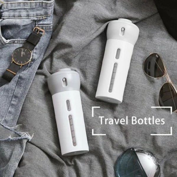 

4-in-1 Lotion Shampoo Gel Travel Dispenser Portable Leakproof Rotatable Bottles KG66