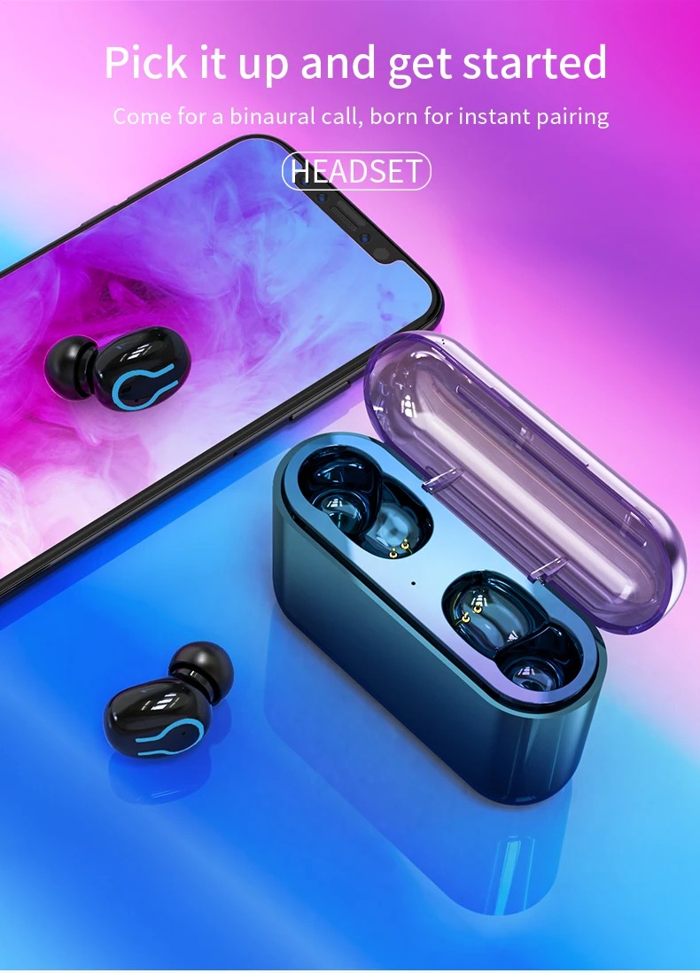 Bluetooth наушники 5,0 TWS беспроводные мини наушники спортивные водонепроницаемые наушники стерео гарнитура с микрофоном зарядная коробка