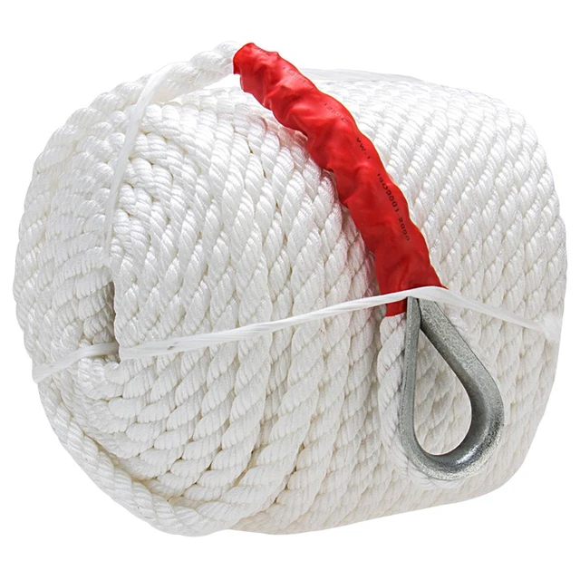 Carbole Twisted Anchor Rope 3/4 Inch 200 Feet White Line Nylon Three Strand  Dockline Braided Anchor Rope Sail Boat Line 12592lb - Marine Hardware -  AliExpress