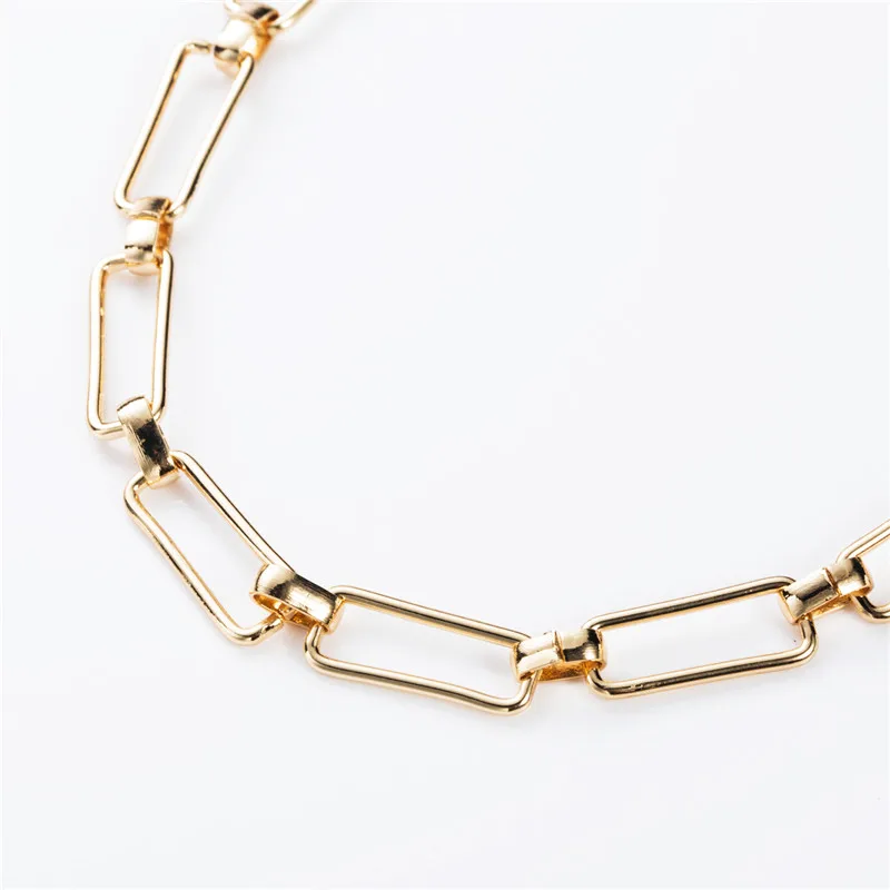 Pauli Manfi модное Европейское ожерелье преувеличенное простое квадратное металлическое ожерелье Женская индивидуальность популярное колье