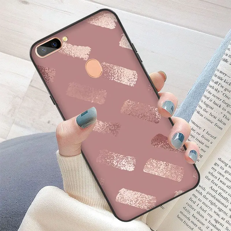 Gold Pink rose Glitter print