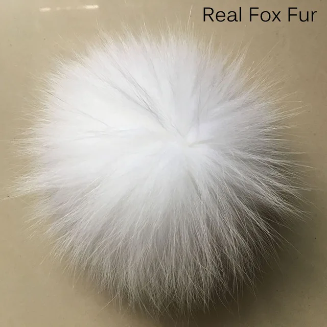fox white DANKEYISI, 5 шт., 13 см, 15 см, помпоны из меха енота, норковая меховая вязаная шапка с помпоном, шапка, помпоны из натурального Лисьего меха, шапочки, шарфы, помпоны из натурального меха - Цвет: fox white