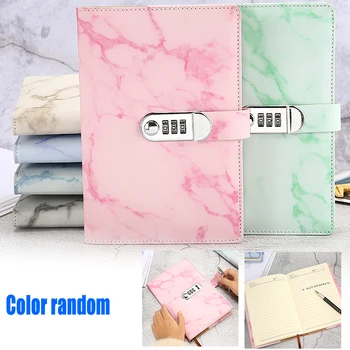 

1Pcs PU Notebook A5 Journal Wired Diary Notebook with Password Code Lock For Children Students Traveler Diary Journal Notebook
