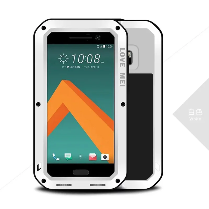 Love Mei для htc 10 водонепроницаемый ударопрочный Металлический Алюминиевый Чехол Gorilla glass для htc M10 три защитный чехол s