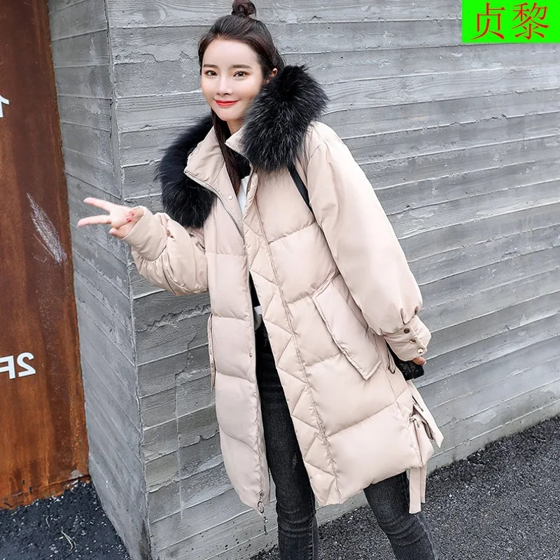 

2018 Winter New Style WOMEN'S Dress INS Bread down Jacket Cotton-padded Clothes Mid-length Korean-style Loose-Fit BF Cotton-padd
