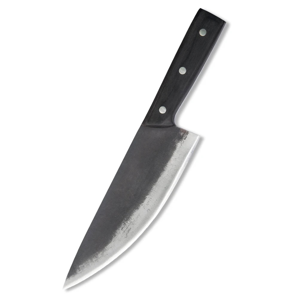 Only knife XYj ручной работы полный тан Кемпинг сербы шеф-повара ковка нож тяжелый нарезанный кухонный нож мясника поставки Бесплатный подарок крышка оболочка - Цвет: Only knife