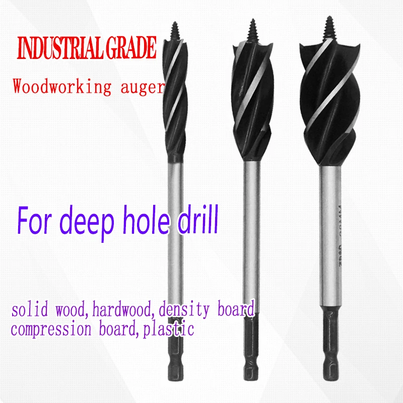 

hole saw 4 blade spiral drill bit fast cutting Milling for wood working hole puncher tools and accessories self centering drills