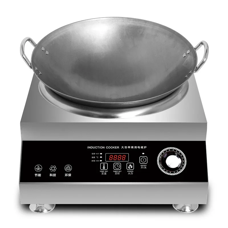 

5000W Commercial Induction Cooker Concave Electric Cooker Stainless Steel Kitchen Canteen Big Power Cooking Machine Stove