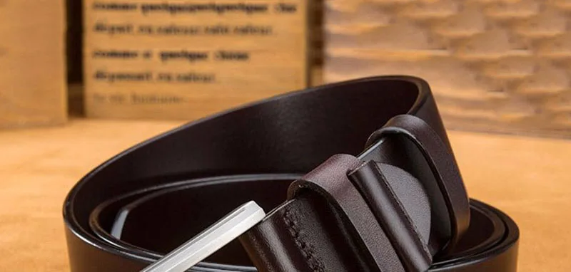 HIDUP известная марка, Качественные однотонные ремни из воловьей кожи, мужские Ретро стиль, ремень из натуральной кожи 3,8 см, повседневные джинсы, аксессуары NWJ610