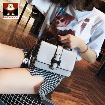 

2020 new women's shoulder bag trend messenger bag wild small fresh ladies shoulder bag simple solid color rectangular chain bag