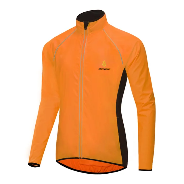 Ultralight Men Women Reflective Cycling Bike Jacket Men Women MTB Sports Jacket Windproof Waterproof Bicycle Wind Windbreaker Orange