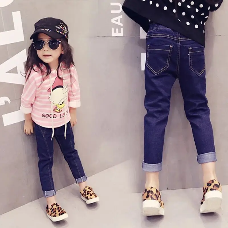 

Girl'S Jeans Fashion-Style 2019 New Style Childrenswear Spring Korean-style Children Skinny Pencil Pants Baby Cowboy Pants