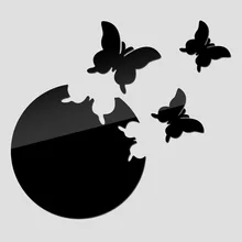 EBay горячие продажи-напрямую от производителя продажи 3D бабочка круглые украшения зеркальные наклейки Крытый акриловый внешней торговли горячие продажи