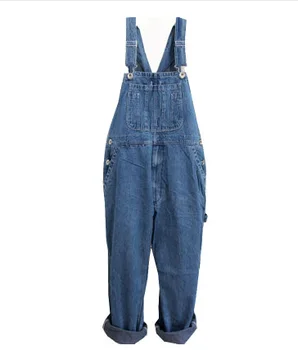 

Men's denim overalls loose large size suspenders tide jeans straight trousers youth jumpsuit