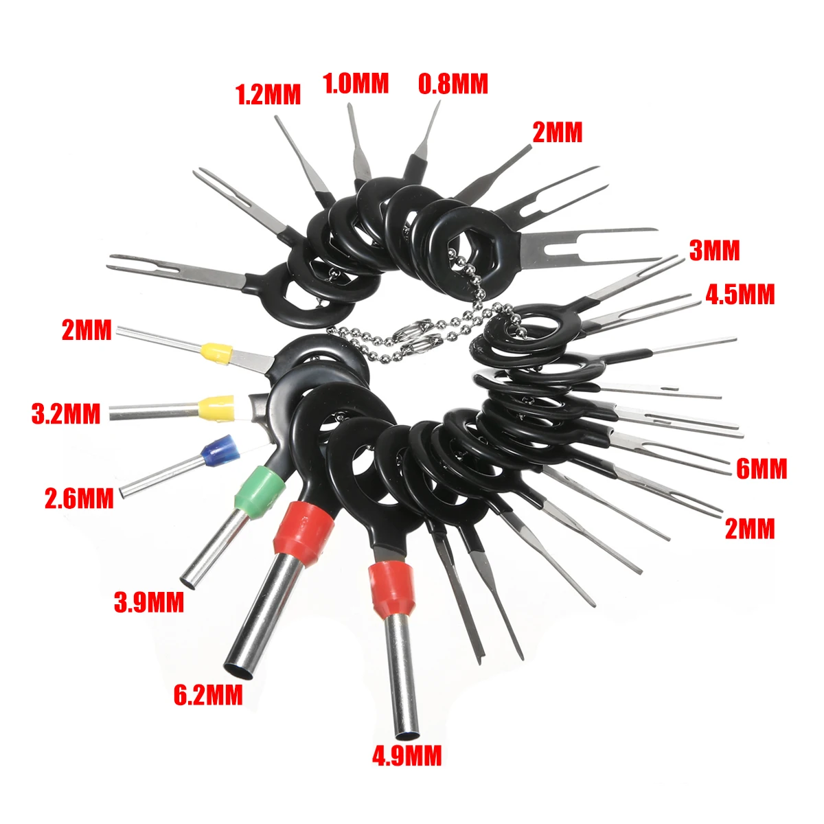 26pcs Stainless Steel Car Terminal Removal Tool Wiring Connector Extractor Release Pin Repair Tools Kit