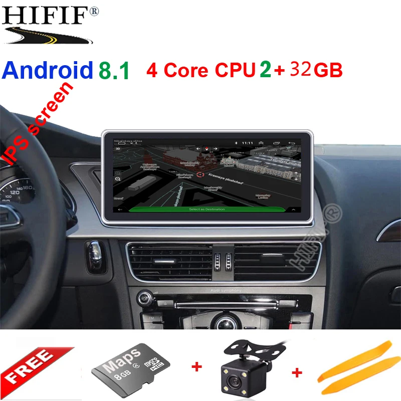 

Car DVD GPS Player for Audi A4L B8 A5 2009-2017 Android 8.1 Auto Radio Multimedia navigation 1GB+16GB IPS Screen Rear camera