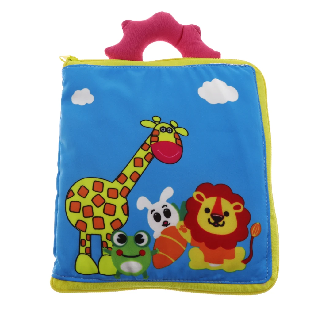 Kids Soft Book Zip Button Buckle Tie Lace Time Basic Skills Learning Toy
