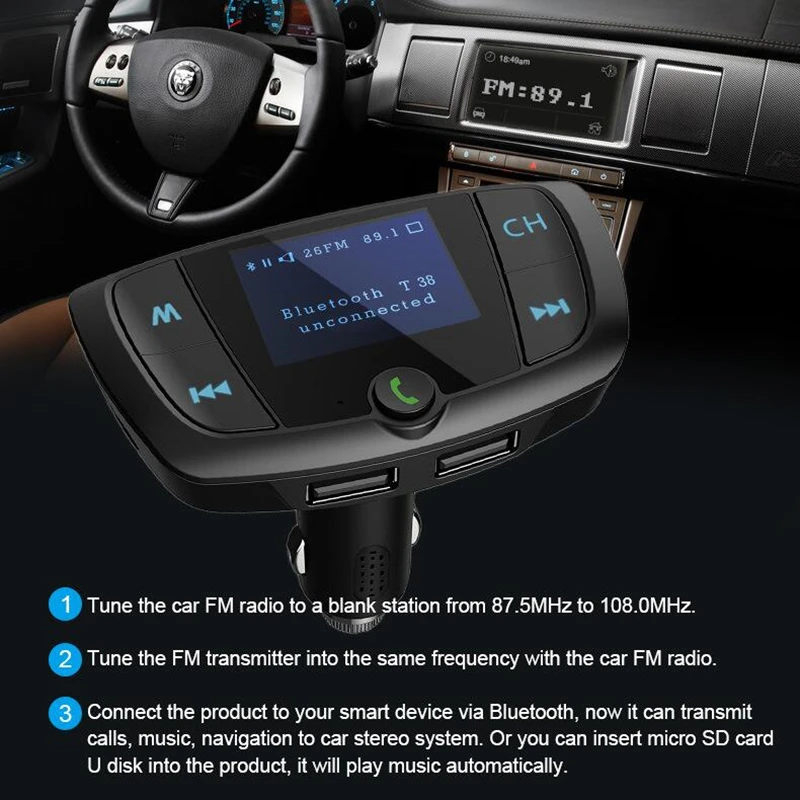 Робот автомобильный fm-передатчик Bluetooth Handsfree автомобильный комплект TF карта/U диск аудио автомобильный mp3-плеер с большим ЖК-экраном