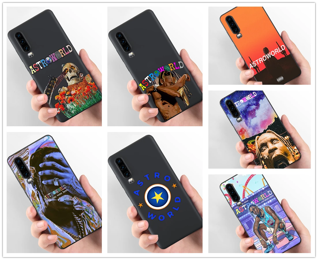 

Travis Scott Astroworld Rubber phone case New Black For Sotf Silicone TPU huawei p20 p30Lite p10 p9 p8 series aesthetic Coque