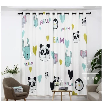 

Customized curtains children's room bedroom room thickening blackout cute animal curtains 3d curtains
