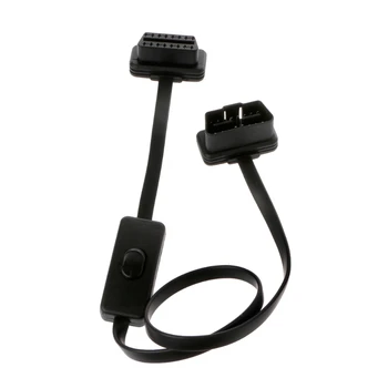 

16 Pin OBD2 OBDII Auto Car Extension Cable With Switch Type Adapter Connector
