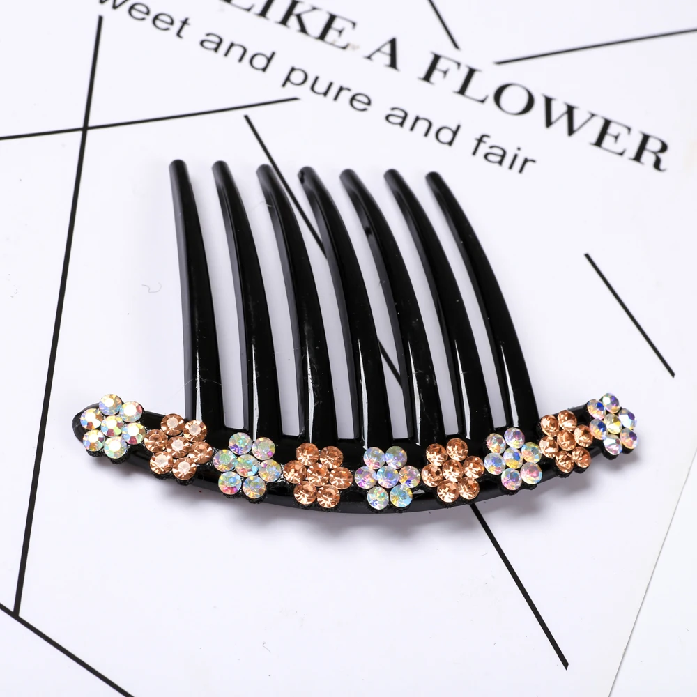 Cimenexe Barrette à Cheveux En Strass Scintillant Bohème Barrette à Cheveux Florale Barrette à Cheveux De Mariage En Cristal Or Cz Barrette à Cheveux
