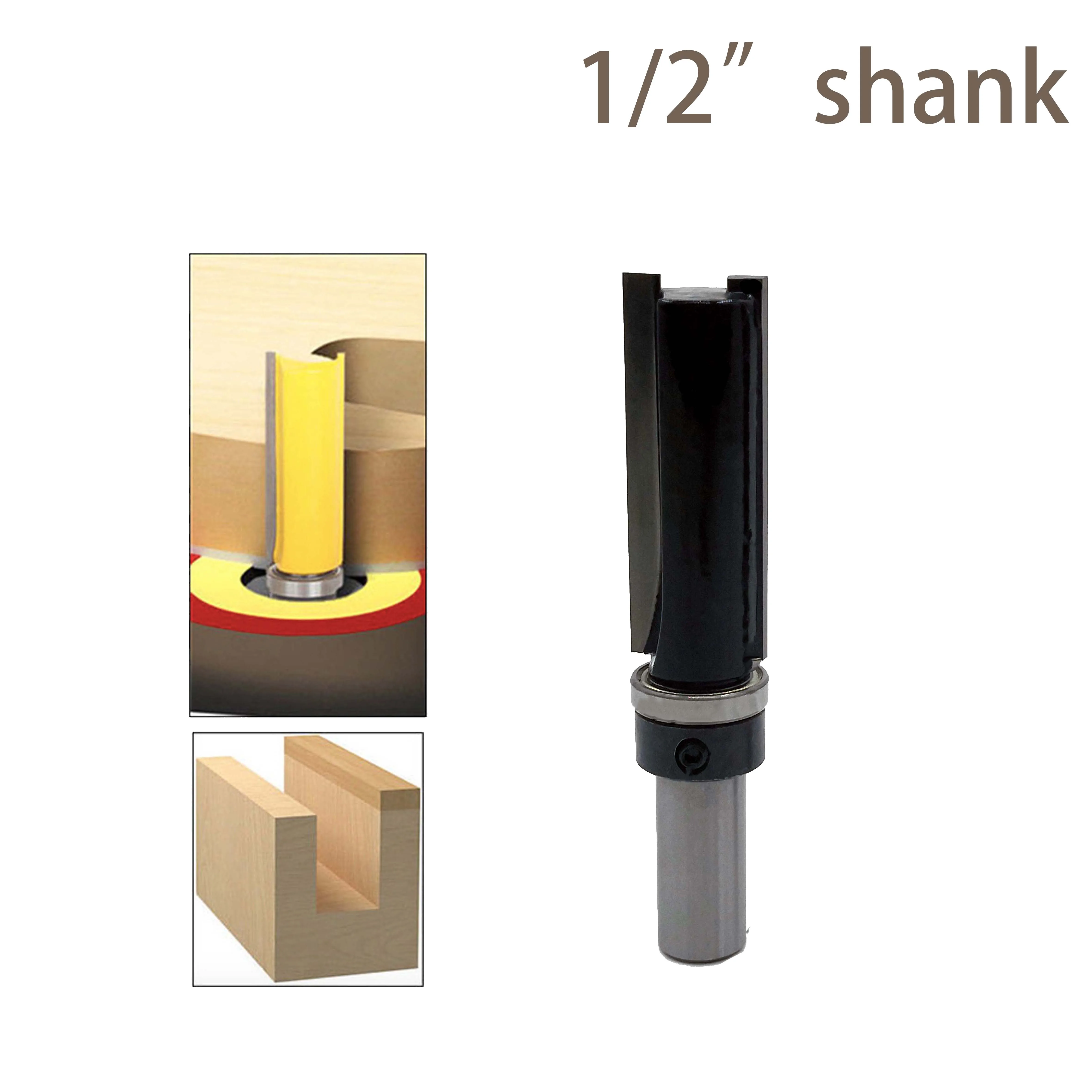 

1PC 1/2 shank Flush Trim Milling Cutter Tungsten Cobalt Alloy Trimming Knife Template Router Bit Woodworking Tools