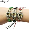 12Pieces Men And Women's Style Malverde And St Jude And The Virgin Mary Drop Oil Alloy Crystal Religion Hand Made Braid Bracelet 1