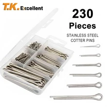 

T.K.Excellent 304 Stainless Steel Cotter Pin Assortment Set Value Kit 230 Pcs Split pin