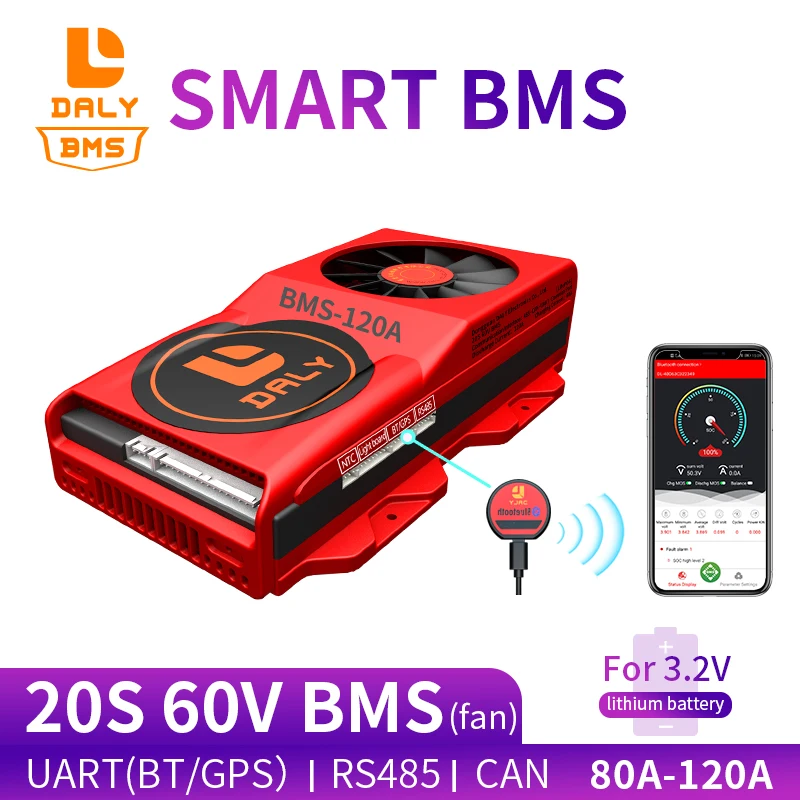 Смарт bms lifepo4 20S 60V 80A 100A 120A Bluetooth 485 для USB устройства NTC UART программное обеспечение