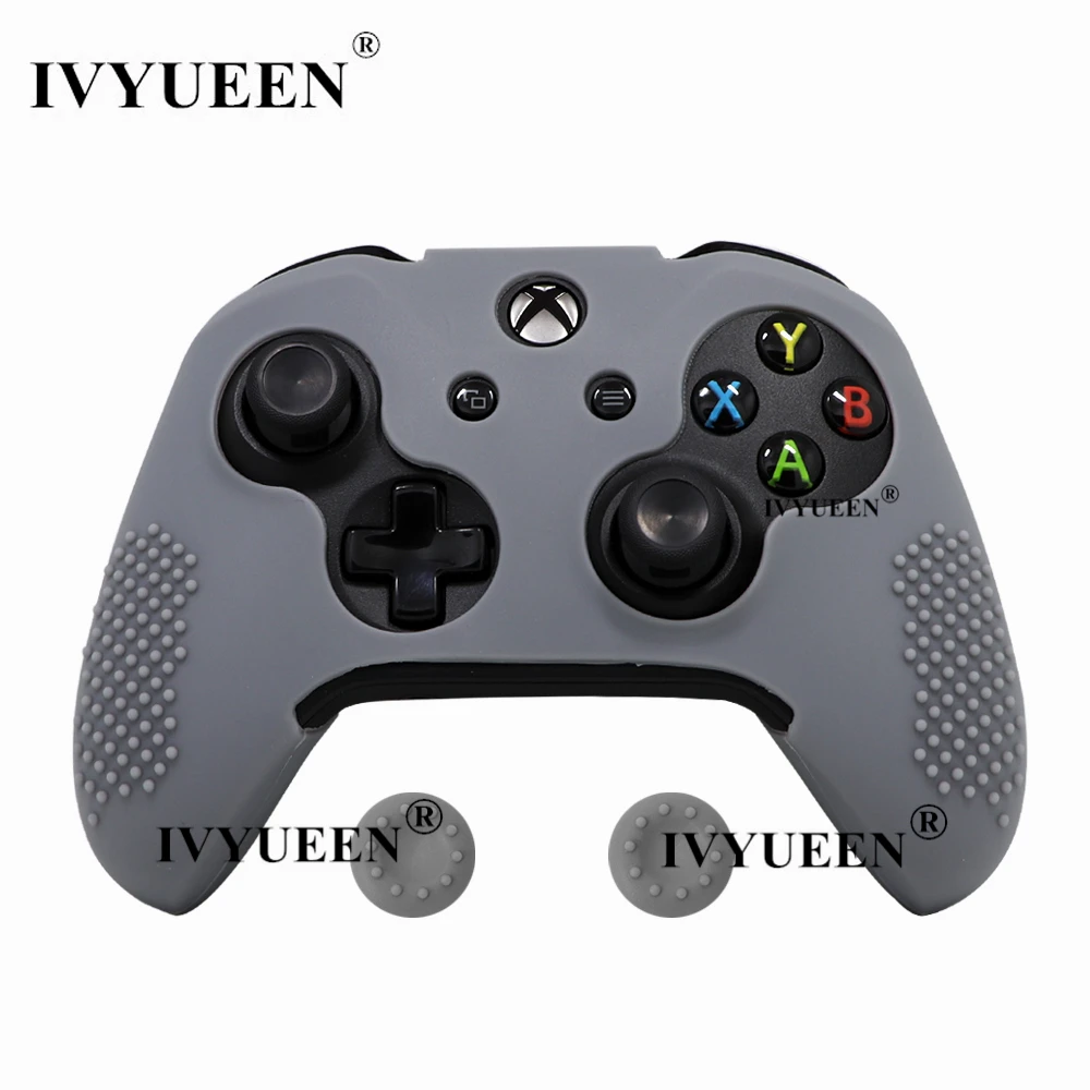Серый Силиконовый чехол IVYUEEN для microsoft Xbox One X S Slim, защитный чехол с джойстиками, 14 цветов - Цвет: Серый